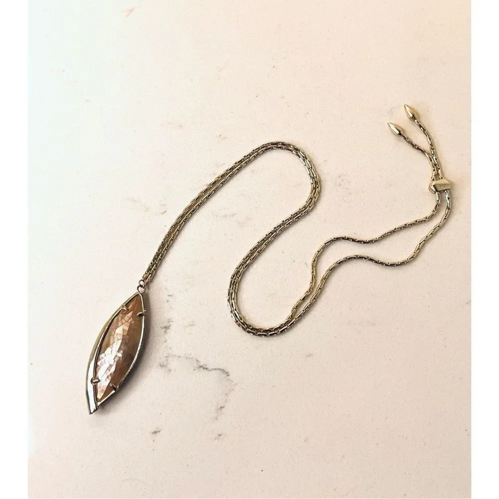 Kendra Scott Milla‎ Mother of Pearl Gold Thick Slide Necklace